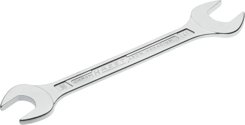 HAZET 450N-36X41 396.7 mm Hexagon Profile Double Open-End Wrench - Chrome-Plated