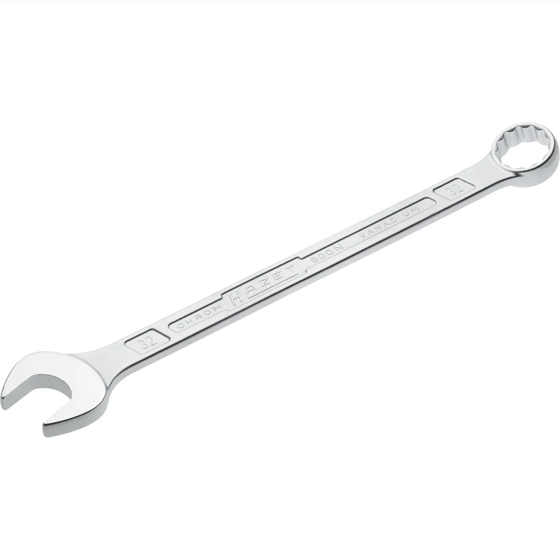 HAZET 600N-32 420 mm 12-Point Traction Profile Polished Head Combination Wrench - Chrome-Plated