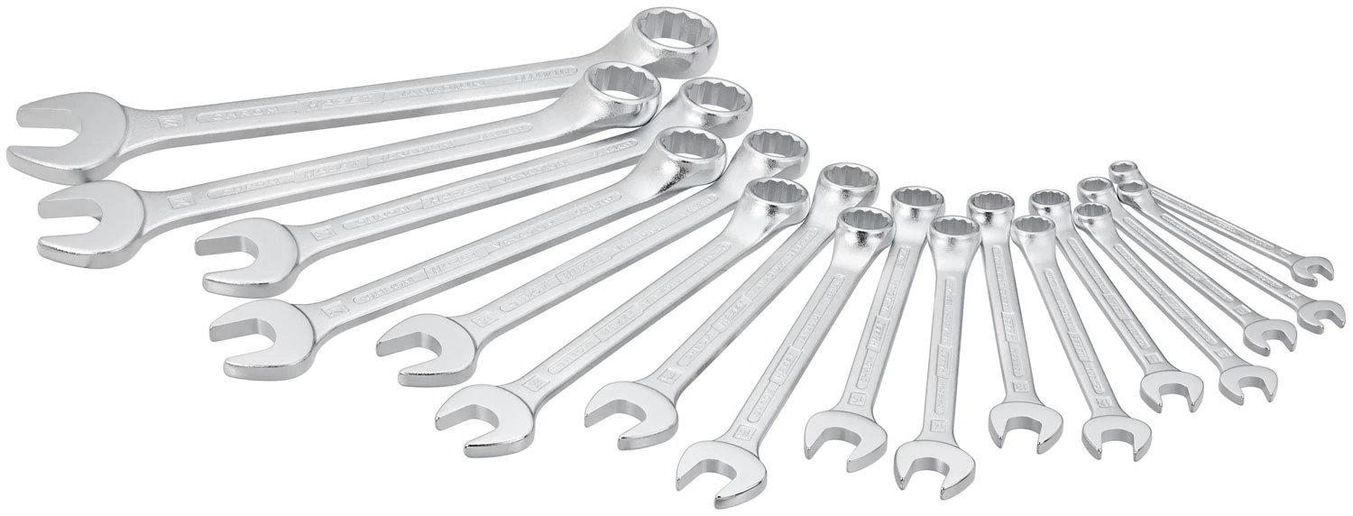 HAZET 603/17N 12-Point Profile Combination Wrench Set - Chrome-Plated