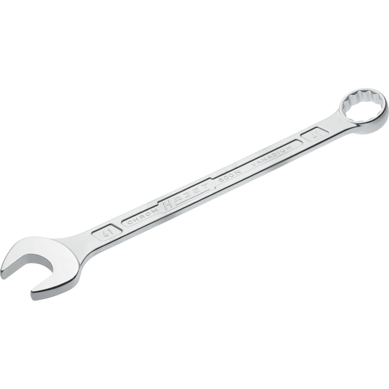 HAZET 600N-41 500 mm 12-Point Traction Profile Polished Head Combination Wrench - Chrome-Plated
