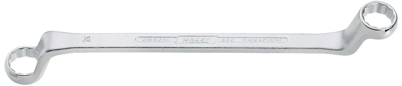 HAZET 630-25X28 350 mm 12-Point Profile Polished Head Double Box-End Wrench - Chrome-Plated - Image 1
