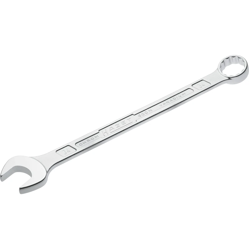 HAZET 600N-34 432 mm 12-Point Traction Profile Polished Head Combination Wrench - Chrome-Plated