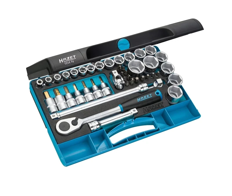 HAZET 954N Cross Recess Pozidriv Hexagon Traction Torx Profile Socket Set - Multi-Colour