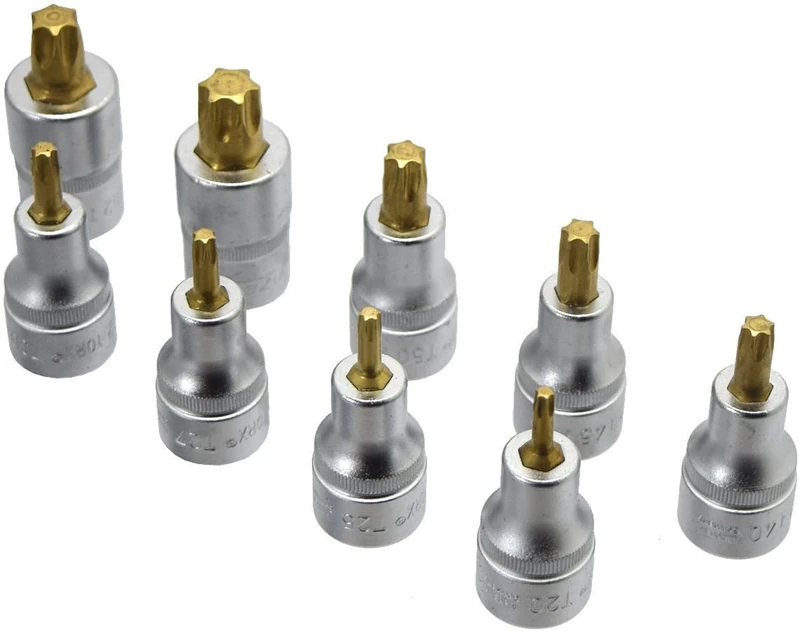 HAZET 992/9 Torx Profile Screwdriver Socket Set - CVD-Tin Coated