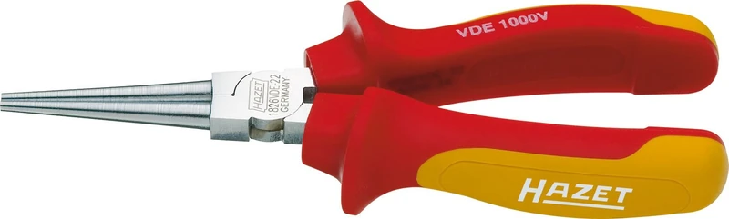 HAZET 1826VDE-22 160 mm VDE Round-Nose Pliers with Protective Insulation - Multi-Colour