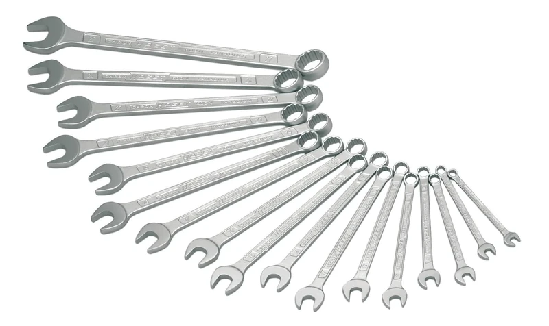 HAZET 600N/17N 12-Point Traction Profile Combination Wrench Set - Chrome-Plated