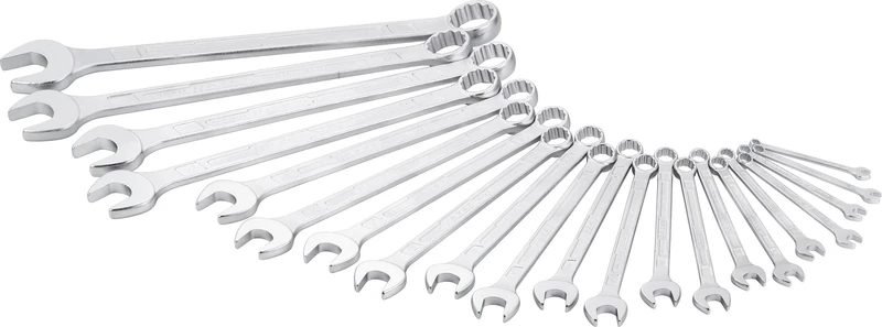 HAZET 600N/21 12-Point Traction Profile Polished Head Combination Wrench Set - Chrome-Plated