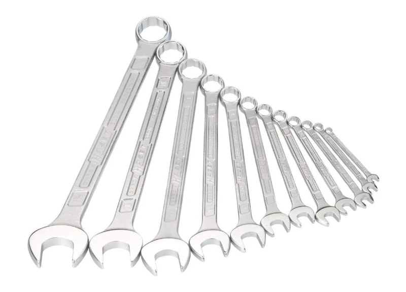 HAZET 600NA/12-1 12-Point Profile Combination Wrench Set - Chrome-Plated