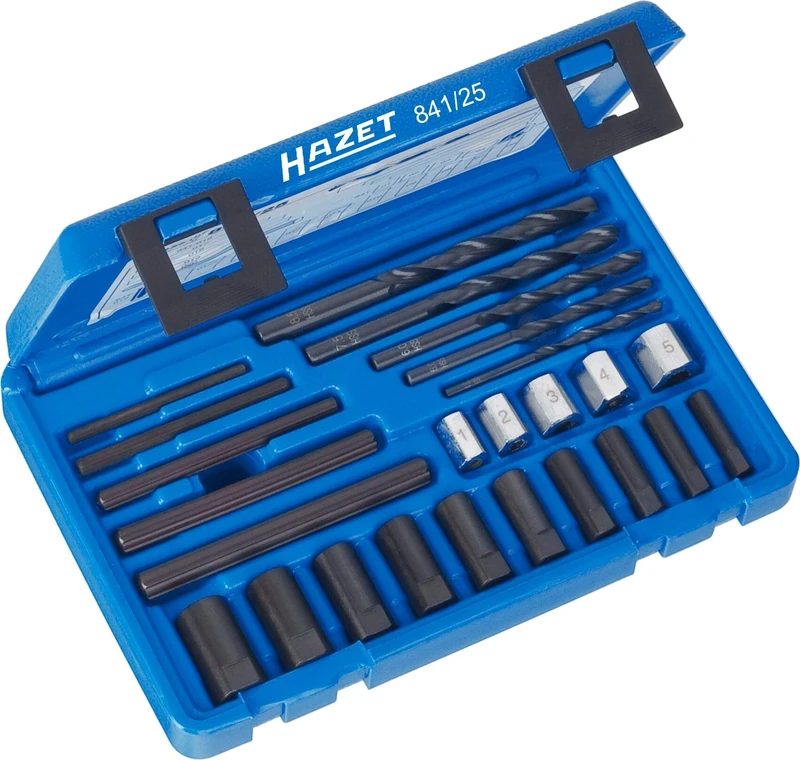 HAZET 841/25 Stud Extractor Set - Burnished/Oiled