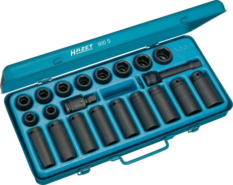 HAZET 900S Hexagon Traction Profile Impact Socket Set - Multi-Colour