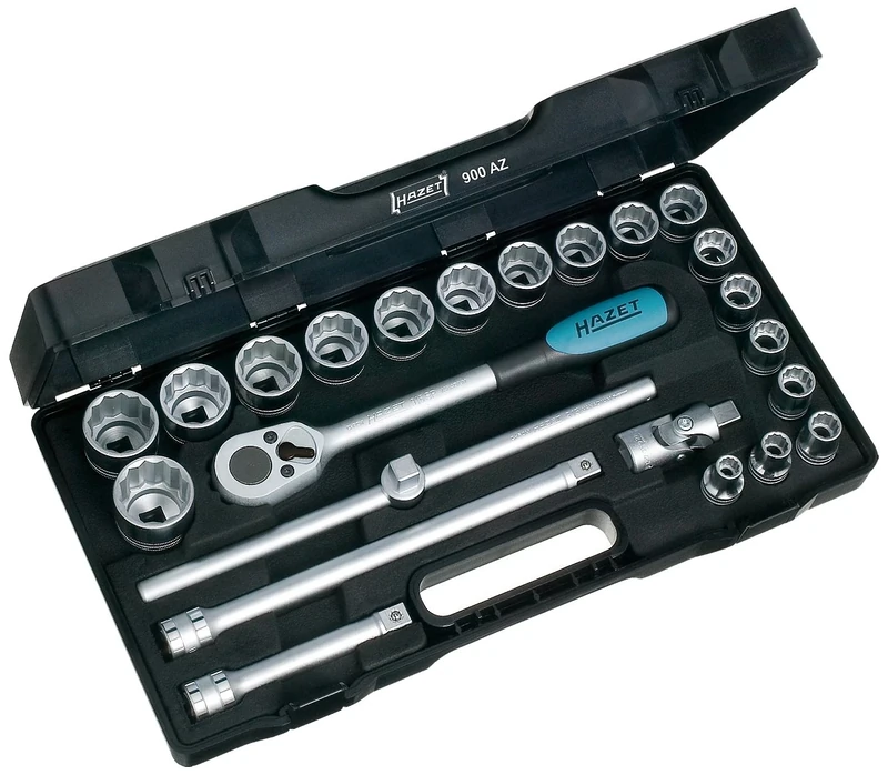 HAZET 900AZ 12-Point Traction Profile Socket Set - Multi-Colour