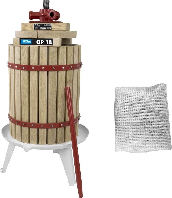 Güde 30005 Fruit Press OP 18 (Juicer and Berry Press, Mechanical Press Including Press Net 18 Litres, Red)
