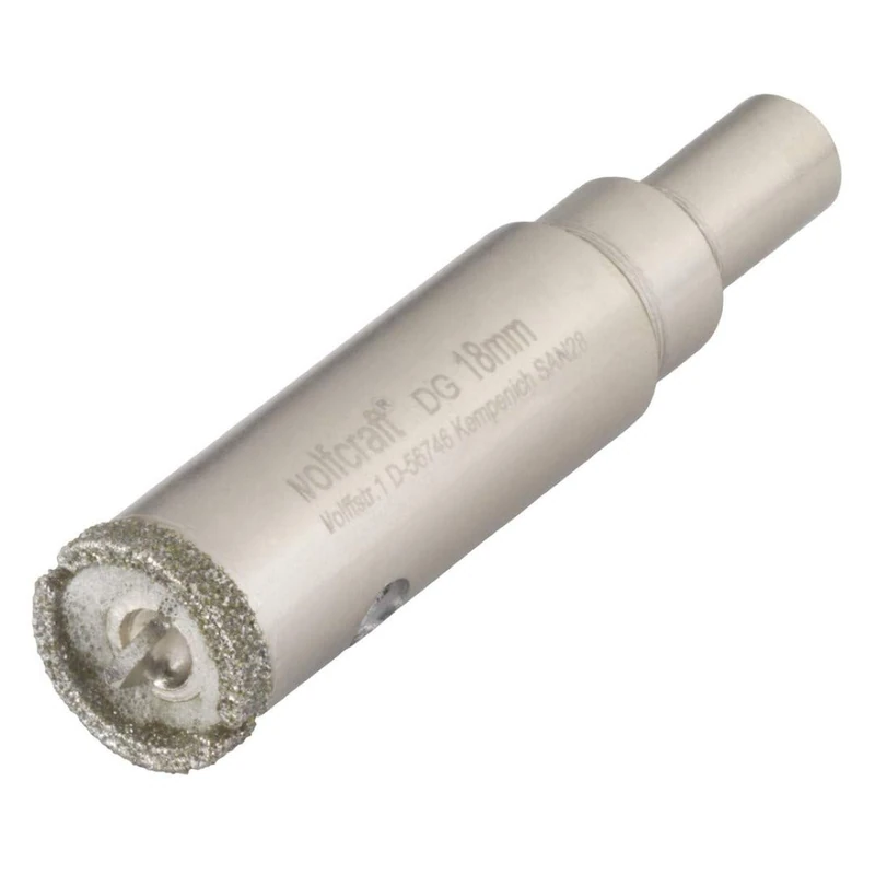 wolfcraft "Ceramic" Diamond Coated Annular Bit, With Centring Drill Bit and Shank I 5932000 I For plumbing and electrical installations in tiles, cutting depth 45 mm - Image 1