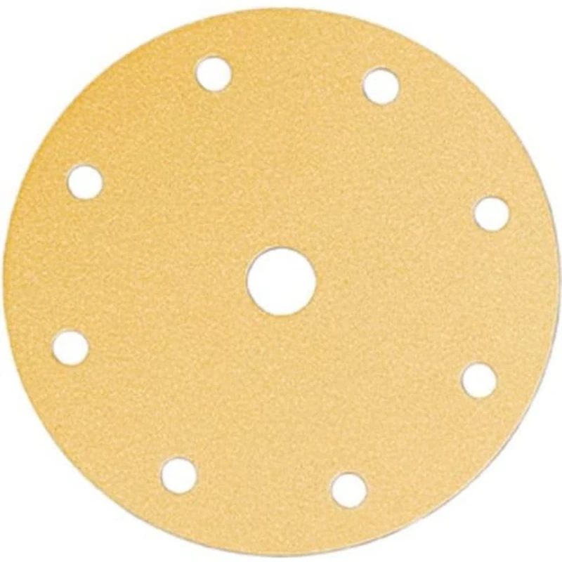 Mirka Gold Universal Sanding Paper Ø 150mm Grip 9-hole, grit P240, 100 pcs / For sanding plaster, filler, chipboard, wood, varnish