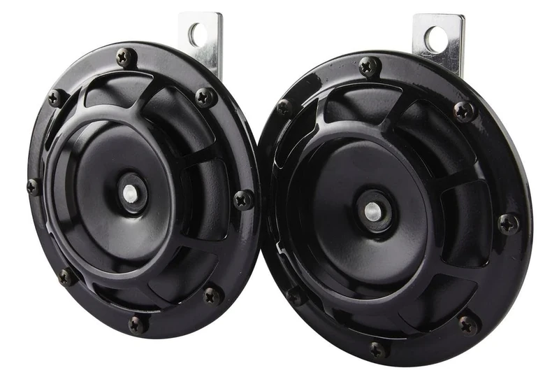 HELLA Signal Horn - HEAVY DUTY HORN B133 SET - 24V - 110dB(A) - Frequency Range: 375/500Hz - High Tone/Low Tone - Electric - Flat Plug-in Connector - Quantity: 2 - 3AG 003 399-101