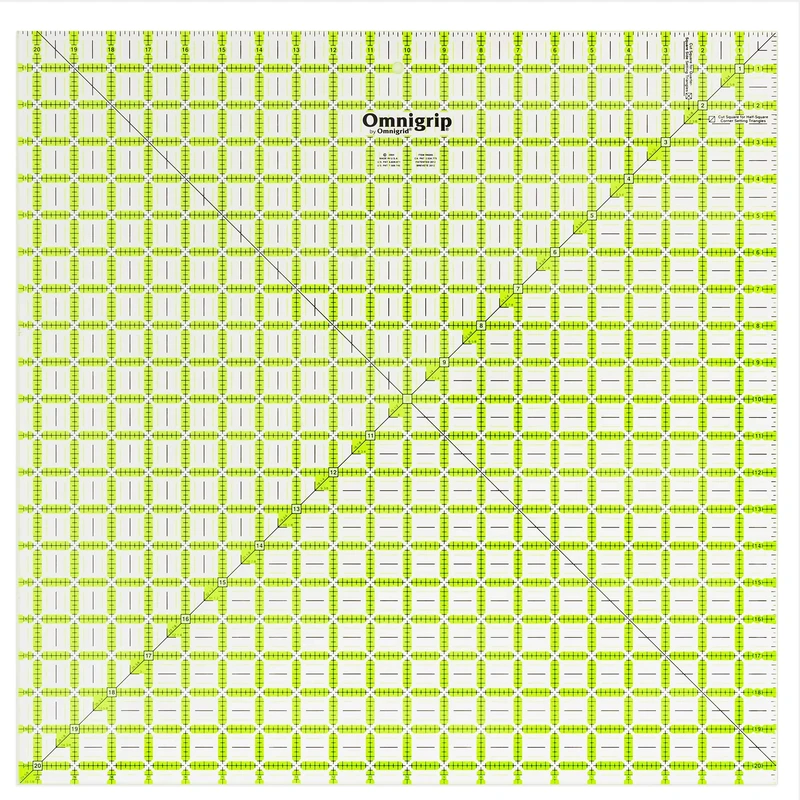 Dritz Omnigrip Non-Slip Diamond Free Quilter's Ruler-20-1/2 x 20-1/2 inch, Man-Made-Material, 20-½" x 20-½"