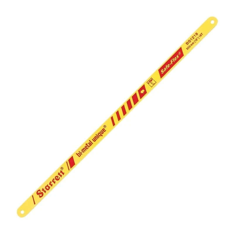 Starrett Bi-Metal Hacksaw Blades - BS1218 Unique Safe-Flex HSS Hand Saw 300mm 18 TPI Cutting Edge - For Non-ferrous Metals, Stainless Steel, Pipes, Plastics - 50 Tube Pack