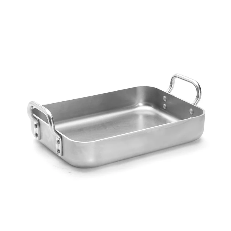 De Buyer Aluminium Roasting Pan, Silver, 40.79 x 25.81 x 11.81 cm