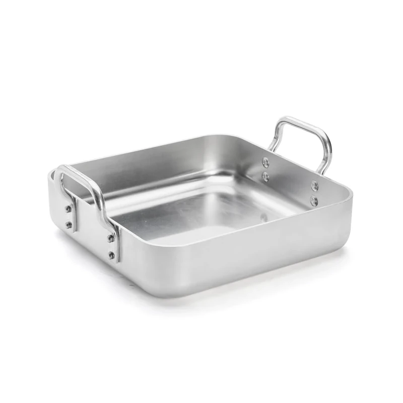 De Buyer 7664.30 Choc Thick Aluminium Roasting Pan with 2 Handles, 30 x 30 cm