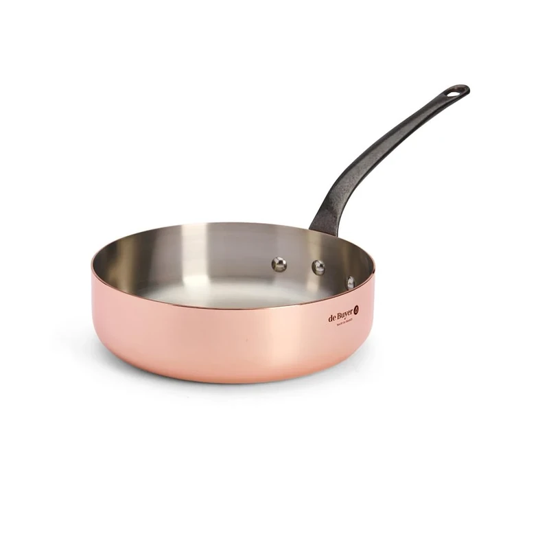 De Buyer 6462.24-Inocuivre First Class Sauté Pan without Lid, 24 cm Diameter
