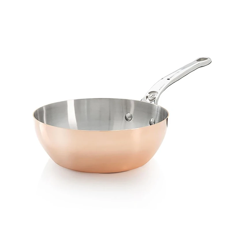 De Buyer 6436.20-Inocuivre Conical Sauté Pan, 2 mm Thick, 20 cm Diameter