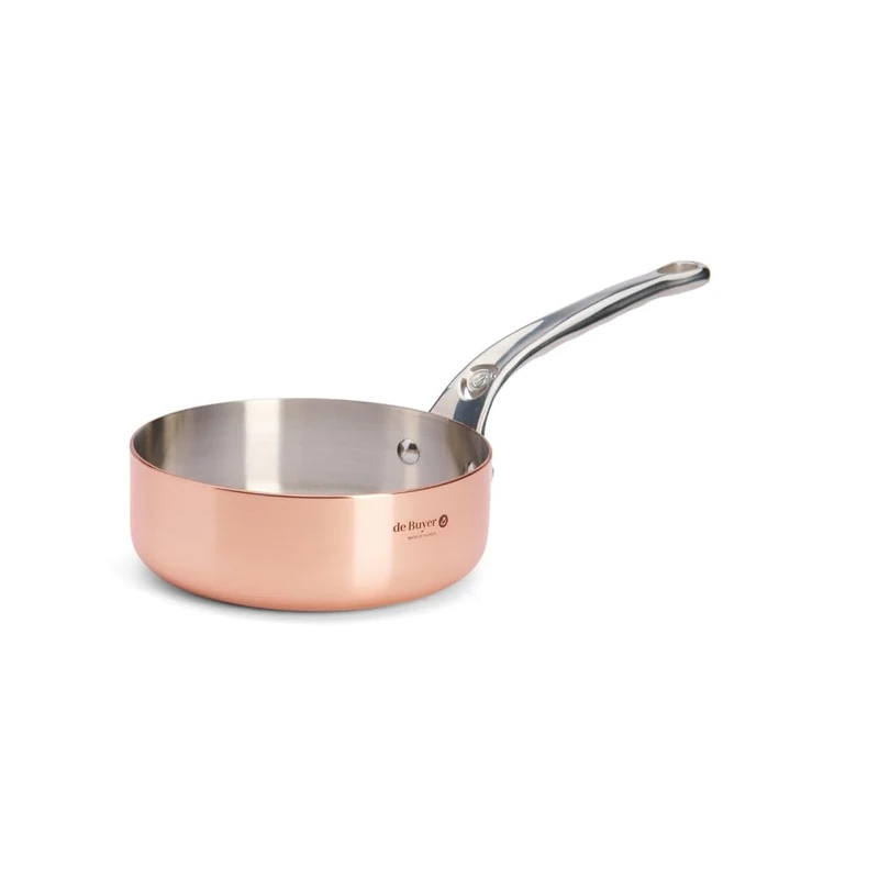 De Buyer 6430.16 Inocuivre Straight Sauté Pan, 2 mm Thick, 16 cm Diameter