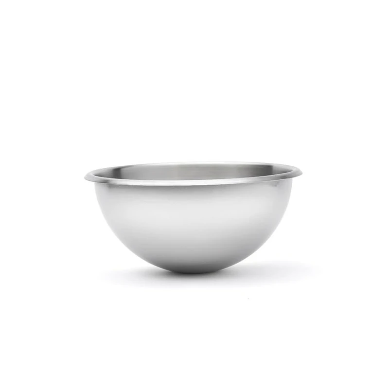 De Buyer 3372.24 Stainless Steel Hemispherical Bowl with Round Open Edge, 24 cm Diameter