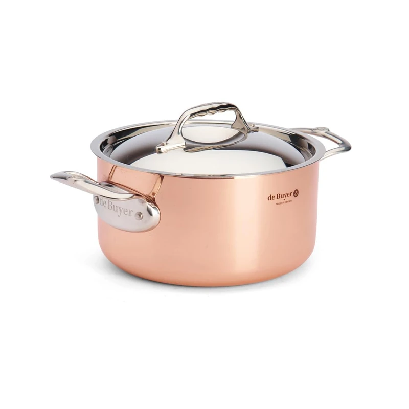 De Buyer Inocuivre 20cm Stewpan with Lid and SS Handles