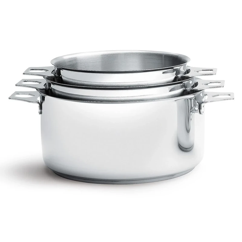 De Buyer 3491.03 Twisty Set of 3 Pans without Handle, 16 cm, 18 cm and 20 cm Diameters