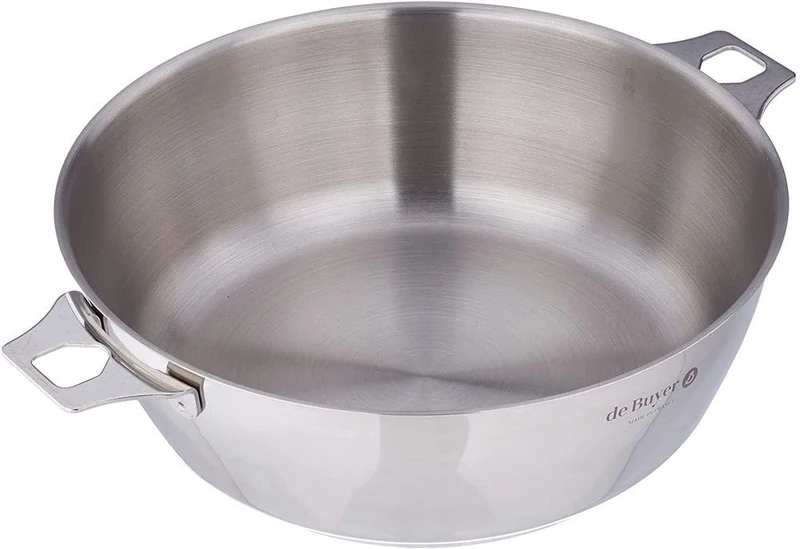 De Buyer 3495.24 Twisty Rounded Sauté Pan without Handle, 24 cm Diameter