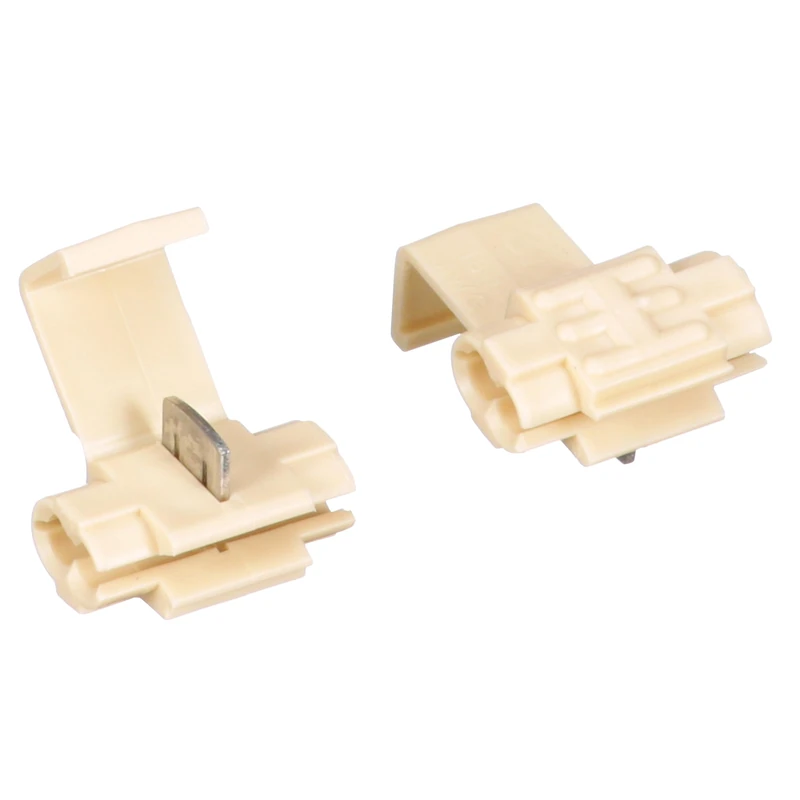 3M Scotchlok Moisture-Resistant Self-Stripping Electrical Tap IDC (Insulation Displacement Connector) 564-BULK, Double Run, White, 18-14 AWG, Pack of 500 - Image 1