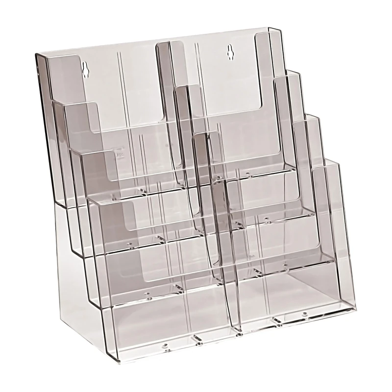 Taymar 4C330 Versatile Clear Plastic Leaflet Display Stand. Suitable for A4/A5/DL Leaflets, Flyers, Literature & Brochures. Desktop or Wall Mounted