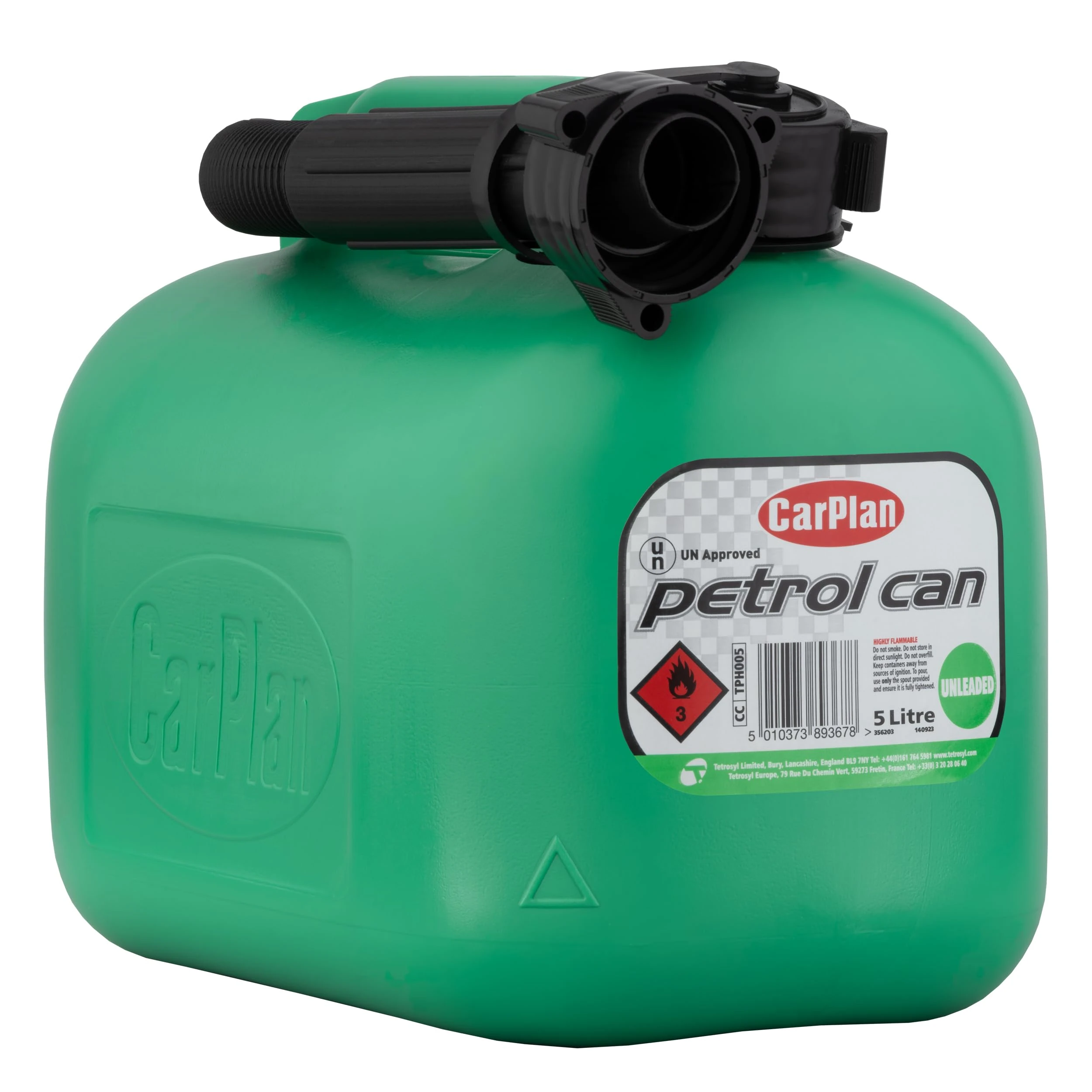 CarPlan TPH005 5L Fuel Can, Unleaded Petrol (Green)