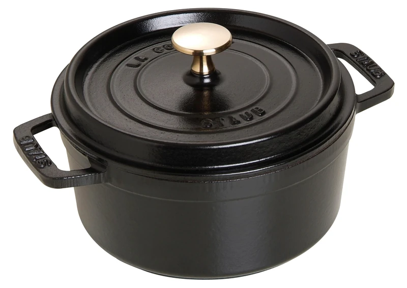 STAUB 1004065 Cast Iron Roaster/Cocotte, Round, 18 cm, 1.7 L, Black