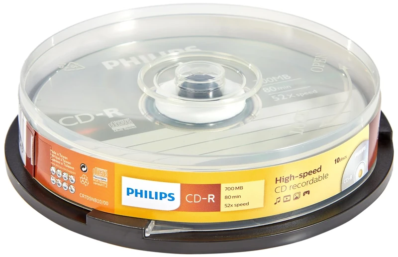 Philips CD-R Blank Discs 700MB 52x 80 Min - 10 Pack Spindle