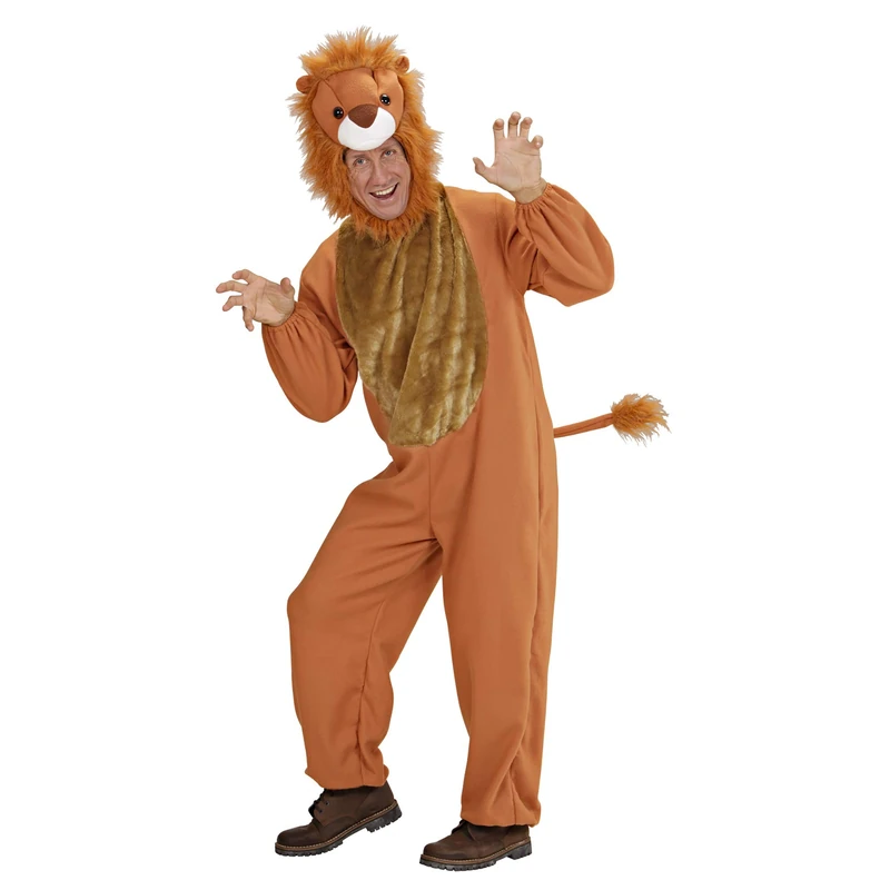 W WIDMANN MILANO Mens Lion Costume - XL UK 46" Animal Fancy Dress