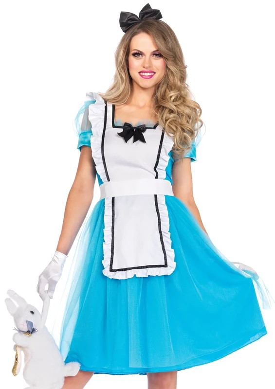 Leg Avenue Classic Alice in Wonderland Costume (Small, Blue/White)
