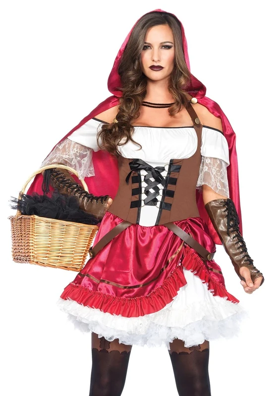 Leg Avenue Rebel Red Riding Hood Costume (Large, Multi-Colour)