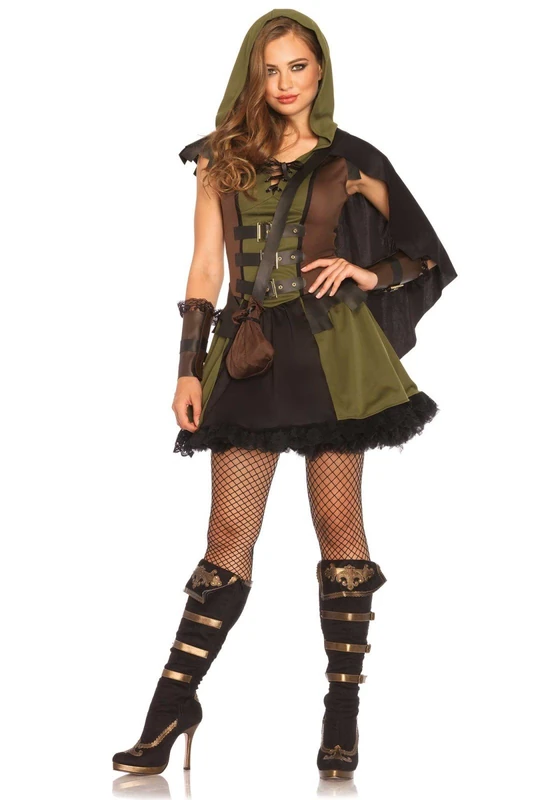 Leg Avenue Darling Robin Hood Costume - Medium Olive/Black