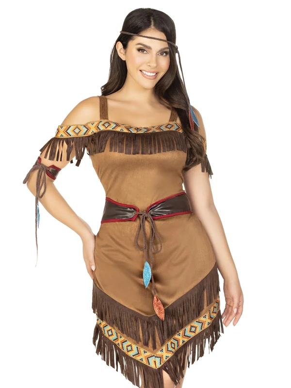 Leg Avenue Native Princess Costume (Medium/Large, Brown)