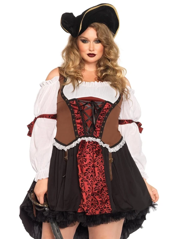 Leg Avenue Ruthless Pirate Wench Costume (Size 1X - 2X, Multi-Colour)