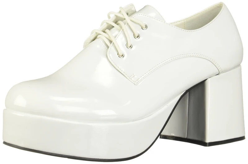 Ellie Shoes Men's 312 Platform, White, Medium UK