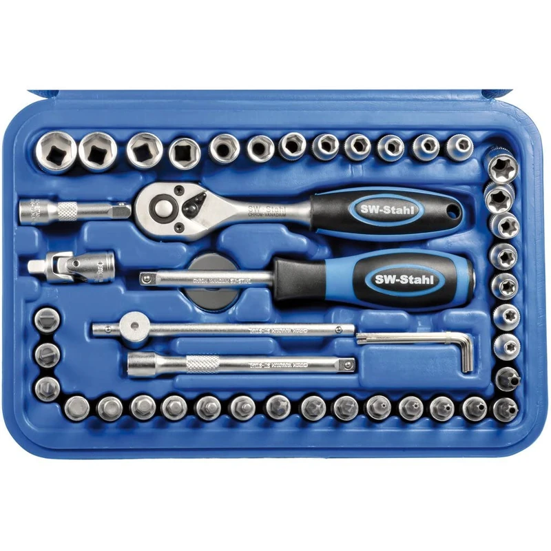 SW-Stahl 06447L Set of Socket Wrenches 0.6 cm 0.25 Inch / 1/4 Inch 47 Pieces