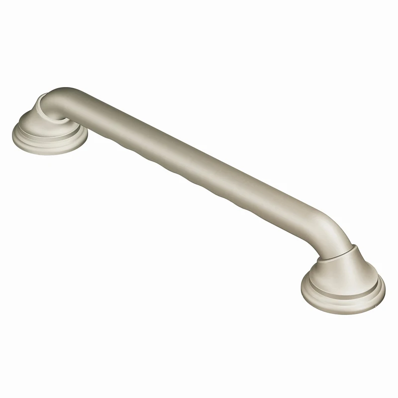 Moen LR8716D3GBN Home Care Safety 16-Inch Designer Bathroom Grab Bar with Curled Grip, Brushed Nickel, 16 Inch
