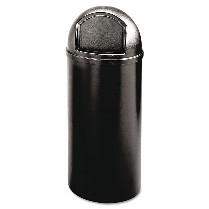 Rubbermaid Commercial Products Marshal Classic Waste Bin Container with Retainer Bands 56.8 Litre Black FG816088BLA