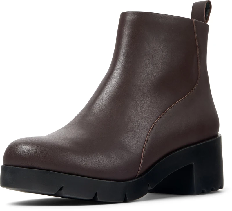 Camper Female Wanda K400228 Zip Bootie, Dark Brown 009, 7