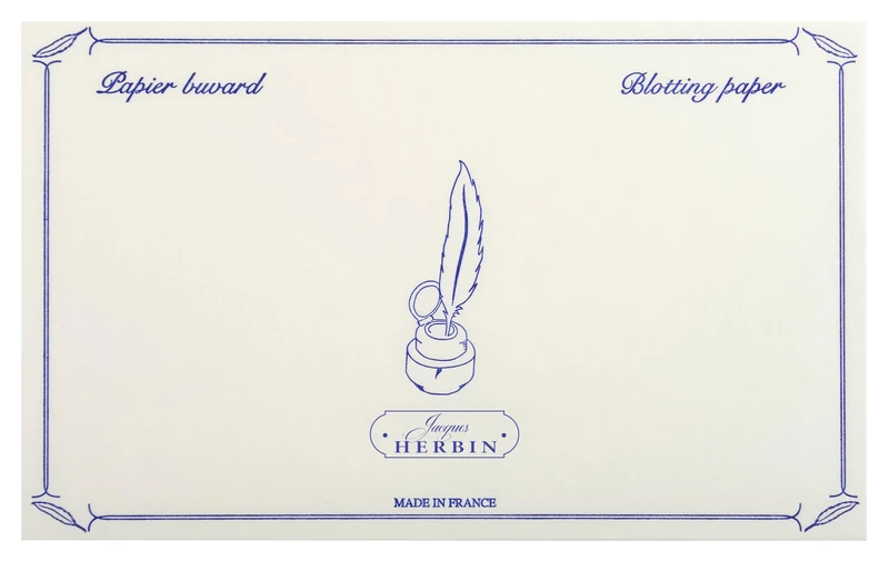 Jacques Herbin 25500T - One Packet of 10 blotters - Format Size 12x16 cm - Weight 240g - Blanc/White Colour - Creative - Calligraphy Tool - Writing - Drawing