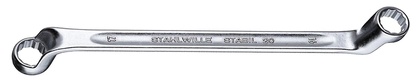 Stahlwille 41042730 Stabil 20 Double Ended Ring Spanner, 27 mm x 30 mm Opening, 360 mm Length, Pack of 5