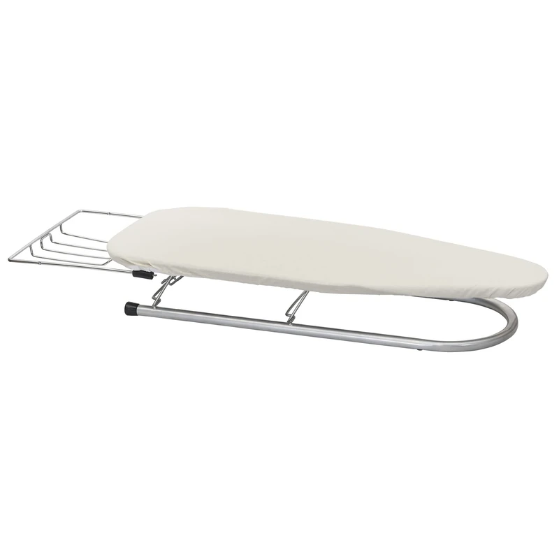 Household Essentials Tabletop, Durable Board with Iron Rest, Includes Door Hang, Perfect for Dorms and Small Spaces, Alloy Steel, Silver, 12 x 30