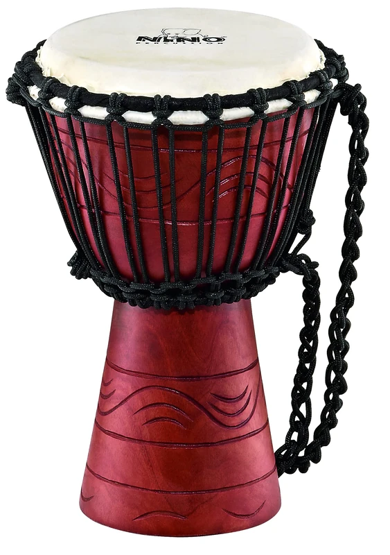 Nino Percussion Water Rhythm Djembe - Medium-sized Musical Instrument for Children from 3 years - 7-inch Diameter - Mahogany, Natural (NINO-ADJ2-XS)